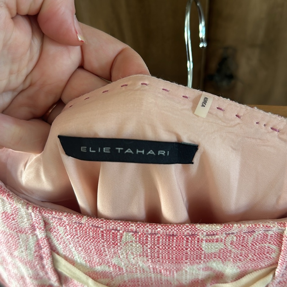 Elie Tahari Pink and white pleated skirt - Picture 13 of 16